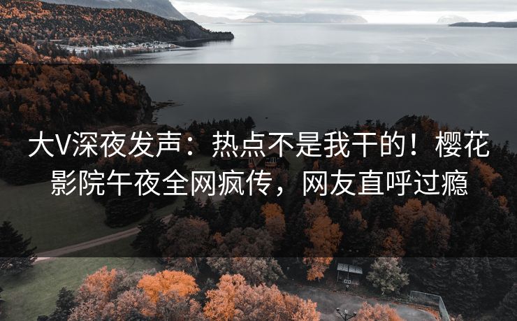 大V深夜发声：热点不是我干的！樱花影院午夜全网疯传，网友直呼过瘾